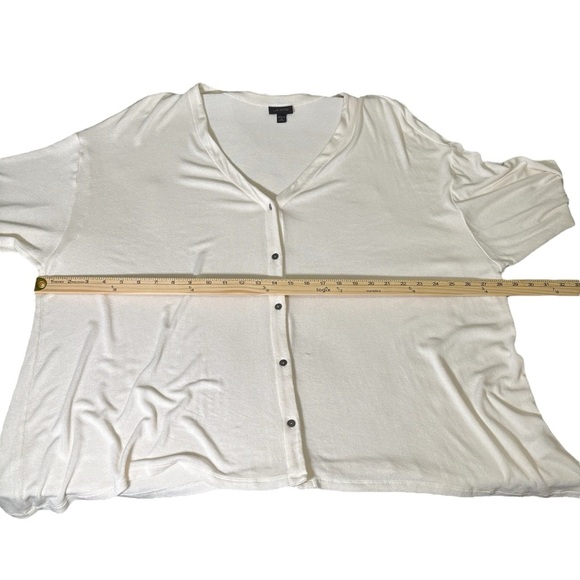 J. Jill Wearever Collection Cream Button-Up Cardigan Casual Lagenlook Size 4X - Picture 13 of 16